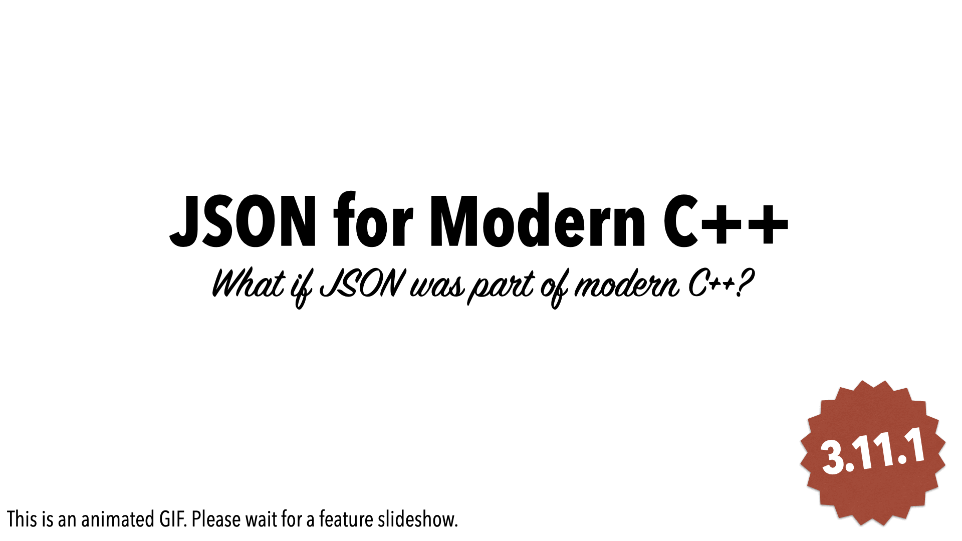 JSON for Modern C++